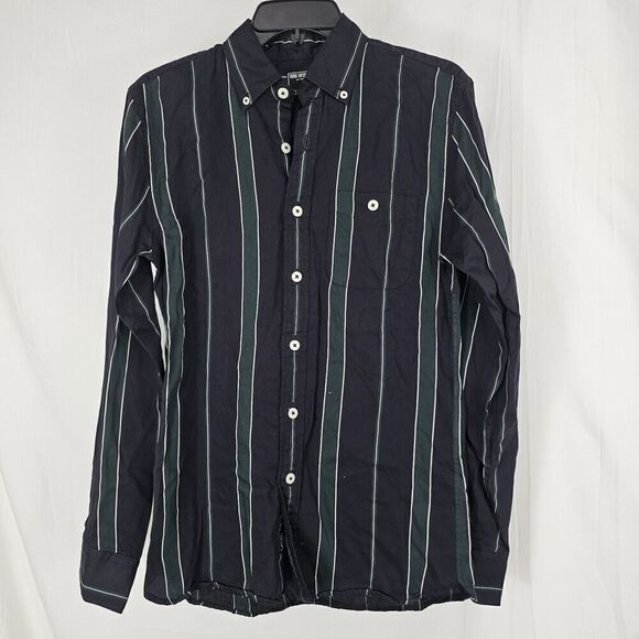 Todd Snyder New York Navy Green Stripe Long Sleeve Button- Up Men's Size Small - Picture 1 of 6